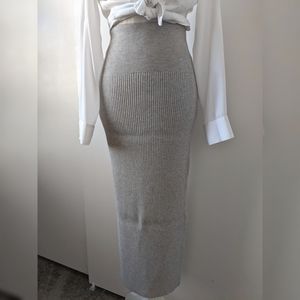 Babaton Viola Knit Midi Skirt